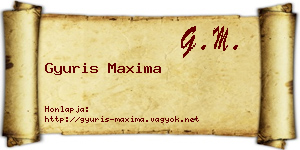 Gyuris Maxima névjegykártya